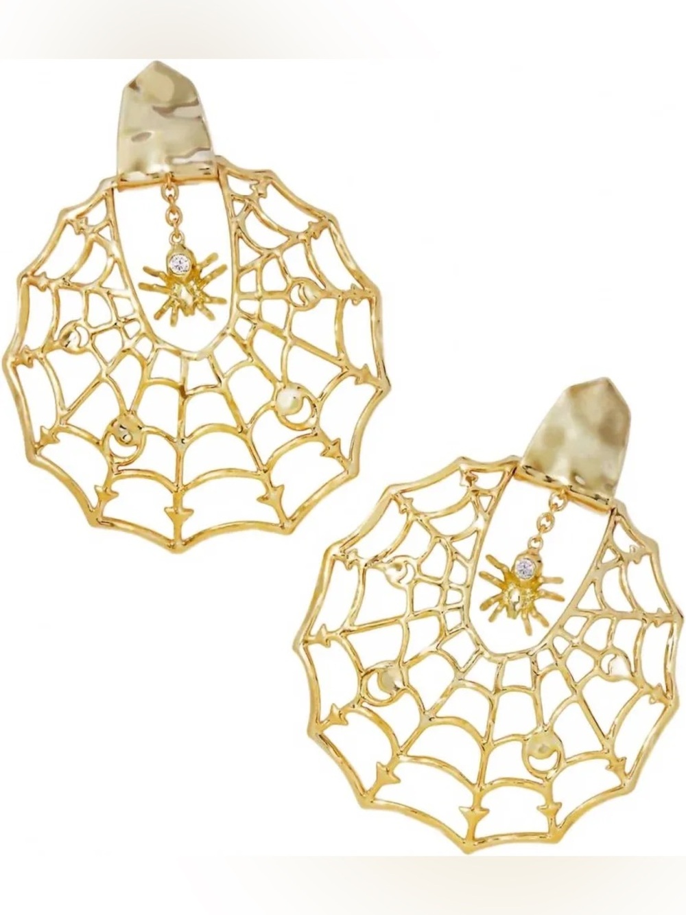 Kendra Scott Spiderweb Gold Statement Earrings